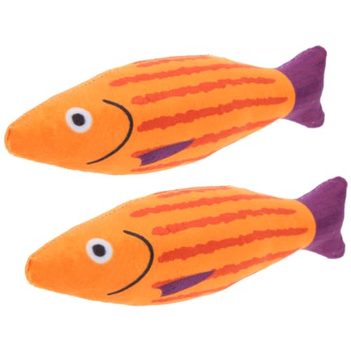 VILLFUL 2er Satz Interaktives Katzenspielzeug Fisch-Form Kauspielzeug Mit Katzenminze Lustiges Spielzeug Für Kätzchen von VILLFUL