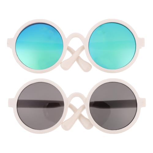 VILLFUL 2st Pet Dress up Brille Haustierzubehör Katze Sommer Haustier Sonnenbrille Welpenspielzeug Für Kleine Rassen Spielzeuge Sommer Sonnenbrille Gefälschter Hund Plastik Kleiner Hund von VILLFUL