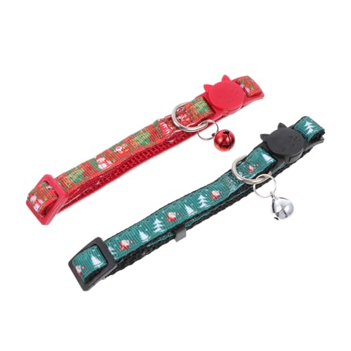 VILLFUL 2St Weihnachts Katzen Halsband Katze dekorative Halskette Hund kostüm Halsband weihnachtsdeko Kleider Weihnachtskatzenhalsband Weihnachten Haustierhalsband Cosplay Kleidung Zubehör von VILLFUL