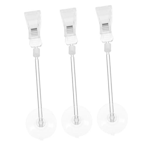 VILLFUL 3 Stück Aquarien Saugnapf Clips Verstellbare Pflanzen und Futterhalter für Aquarien mit Drehfunktion rutschfeste und Einfache für Fische und Pflanzen von VILLFUL