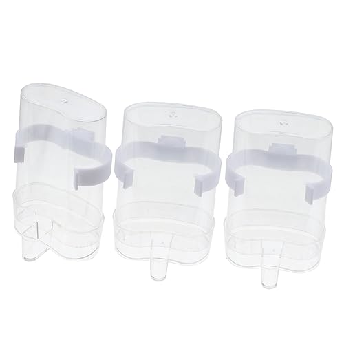 VILLFUL 3 Stück Teiliges Automatisches Vogeltrinksystem Wasserspender für Käfige Auslaufsicher Transparent für Vögel und Papageien Einfache Befüllung Käfigöffnung von VILLFUL