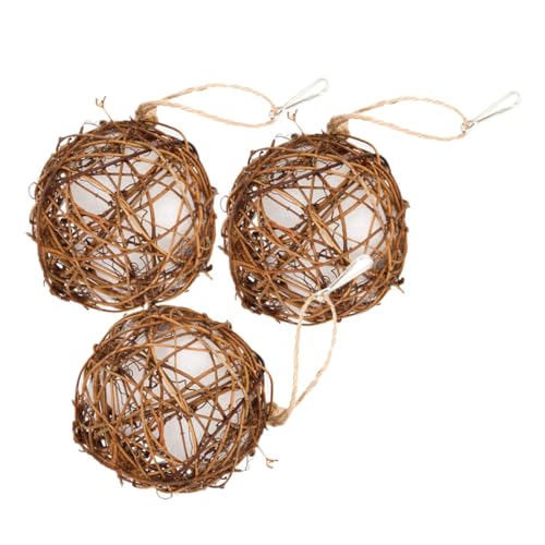 VILLFUL 3 Stück Hängende Vogel Nest Vogelfutterstation mit Nistmaterial für Vögel Kreatives Vogelgeschenk für Garten und Terrasse von VILLFUL