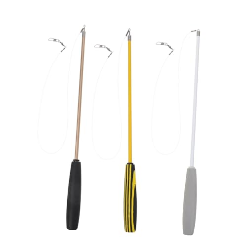 VILLFUL 3 Stück Teiliges Katzenspielzeug Ausziehbare Katzenangel Bunte Katzenteaser Sticks Aktivierend für Katzen Jagdinstinkt Leichtes Indoor Kätzchen Zufällige Farben Zufällige Farbe von VILLFUL