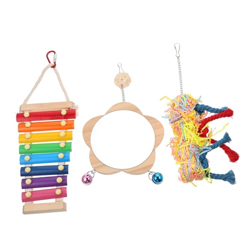 VILLFUL Papagei Spielzeug Sammlung 3 Stücke Vogel Beißen Spielzeug Spiegel Sicher Spielzeug für Papageien VILLFUL Papagei Spielzeug Sammlung 3 Stücke Vogel Beißen Spielzeug Spiegel Sicher Spielzeug für Papageien von VILLFUL