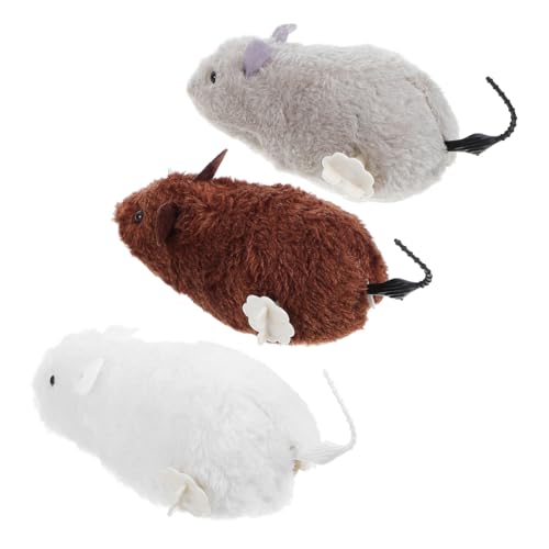 VILLFUL 3stücke Spielzeugmaus Für Katzen Aufziehmaus Aus Plüsch Interaktives Katzenspielzeug Mit Bewegungsfunktion Robustes Maus-plüschtier Für Kauen Und Spielen Für von VILLFUL