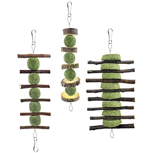 VILLFUL Kauspielzeug-Set Aus Holz Zweig-Snacks Für Kleintiere Spielzeug Zum Beissen Von Haustieren Spielzeug Für Die Mundgesundheit Von Hamstern von VILLFUL