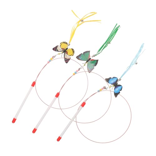 VILLFUL 3PCS Simulierte Schmetterling Glocke Teaser Zauberstab Katze Spielzeug Interaktive für Übung Spaß VILLFUL 3PCS Simulierte Schmetterling Glocke Teaser Zauberstab Katze Spielzeug Interaktive für Übung Spaß von VILLFUL