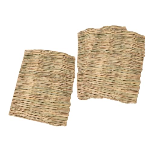 VILLFUL 3stücke Seegrasmatte Für Hasen Essbares Futterstreu-Stroh Und Kauspielzeug Für Kaninchenkäfige Bett Für Meerschweinchen Hamster Kleintiere Robuste Materialien Zahngesundheit von VILLFUL