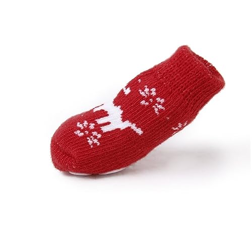 VILLFUL Hundesocken für Weihnachten 4er-Pack rot Größe Baumwollsocken mit Schlupfsohle für kaltes Wetter VILLFUL Hundesocken für Weihnachten 4er-Pack rot Größe Baumwollsocken mit Schlupfsohle für kaltes Wetter von VILLFUL