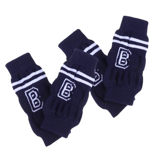 VILLFUL 4 Stück Gestrickte Hundesocken für Gelenkschutz Bequeme und Waschbare Ellbogenpolster für Elastische Schutzhüllen für Vorderbeine für Empfindliche Haut Einfache von VILLFUL