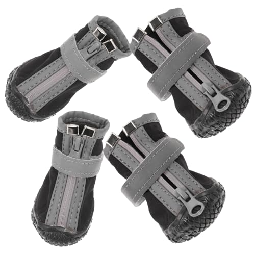 VILLFUL 4stücke wasserdichte Hundeschuhe Schneeschuhe Für Kleine Hunde Outdoor Fußabdeckungen Mit Reißverschluss Langlebig Und Leicht Zu Reinigen Für Regnerische Tage Und Heiße von VILLFUL