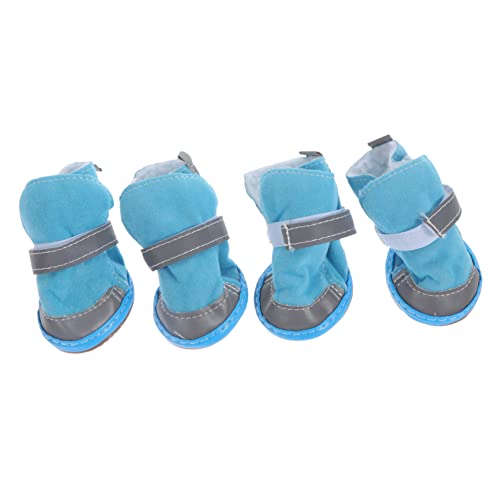 VILLFUL 4 Stück Outdoor-Schneestiefel Für Hunde Schutzschuhe Für Haustiere Warme Winterhundeschuhe von VILLFUL