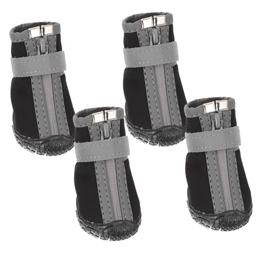 VILLFUL 4stücke Hundeschuhe Für Kleine Hunde Atmungsaktive wasserdichte Gummistiefel Pfotenschutz Für Outdoor-aktivitäten rutschfeste Sohle von VILLFUL