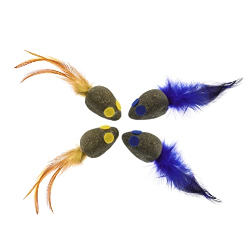 VILLFUL 4stücke Katzenminze Spielzeug Teiliges Interaktive Spielmäuse Mit Bunten Federn Für Katzen Fördert Spieltrieb Und Beschäftigung Für Selbstständiges Spielen Und Bonding VILLFUL 4stücke Katzenminze Spielzeug Teiliges Interaktive Spielmäuse Mit Bunten Federn Für Katzen Fördert Spieltrieb Und Beschäftigung Für Selbstständiges Spielen Und Bonding von VILLFUL