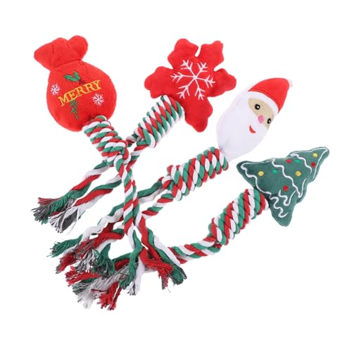 VILLFUL 4 Stück Knot Design Kauspielzeug für Hunde Teiliges Weihnachts aus Baumwollseil für Zähnepflege und Beschäftigung Leicht und Tragbar für Kleine und Mittelgroße VILLFUL 4 Stück Knot Design Kauspielzeug für Hunde Teiliges Weihnachts aus Baumwollseil für Zähnepflege und Beschäftigung Leicht und Tragbar für Kleine und Mittelgroße von VILLFUL
