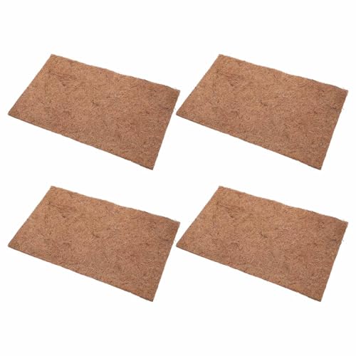 VILLFUL 4 Stück Kokosfaser Reptilienmatte Natürliche Unterlage für Bartagamen Echsen und Schlangen rutschfeste Terrarium Einstreu von VILLFUL