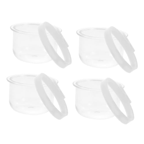VILLFUL 4 Stück Teiliges Kunststoff Futternapf für Papageien Abnehmbar Transparent Großer Futter und Wasserspender Einfach zu Reinigen Langlebig Geeignet für Kleine Vögel von VILLFUL