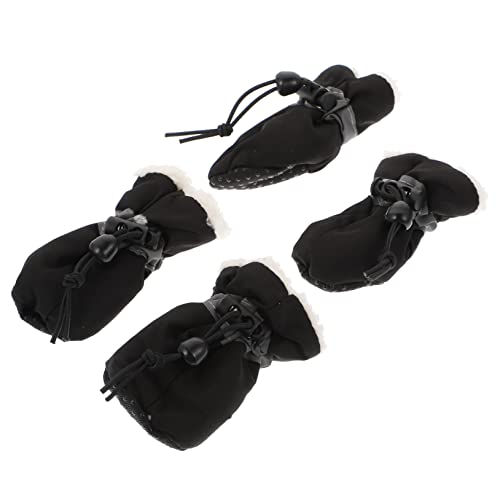 VILLFUL 4 Stück Teiliges Reflektierende Outdoor Haustier Schuhe Warme rutschfeste Hundeschuhe mit Weichem Innenfutter Geeignet für Kleine Hunde Langlebig und Bequem von VILLFUL
