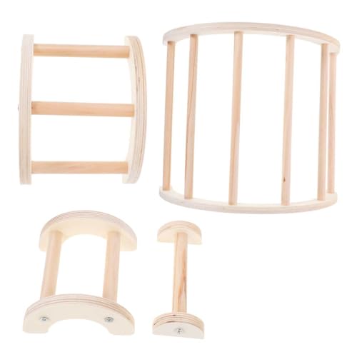 VILLFUL 4 Stück Teiliges Set für Hühner und Papageien Robuste Trainings und Spielständer Vielseitige Sitzstangen für Geflügel und Haustier Vögel Stabile Leiter und Ruheplätze von VILLFUL