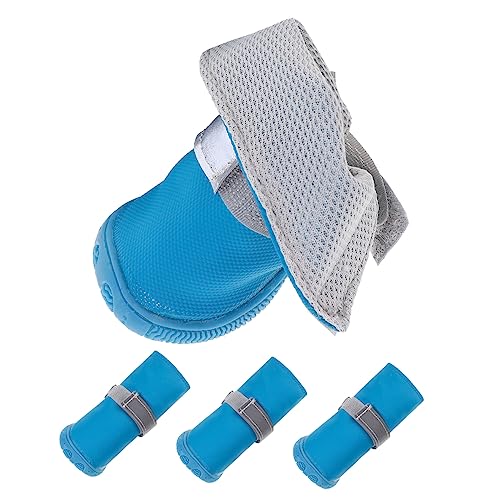VILLFUL 4 Stück Teiliges Wasserdichtes Hundeschuh rutschfeste Atmungsaktive Pfotenschutzschuhe für Kleine und Mittlere Hunde Praktisch für Regen Jahreszeiten Leicht von VILLFUL