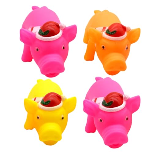VILLFUL 4 Stück Weihnachtsschwein Spielzeug Weiches Spielzeug für Schweine weihnachtstierbedarf Spielzeuge Hundebissspielzeug Sound-Spielzeug für Haustiere Hündchen stimmliches von VILLFUL