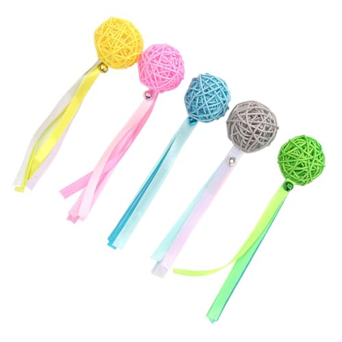 VILLFUL 5 stücke Katze Molaren Spielzeug Interaktive Glocke Spielzeug Bälle Rattan VILLFUL 5 stücke Katze Molaren Spielzeug Interaktive Glocke Spielzeug Bälle Rattan von VILLFUL