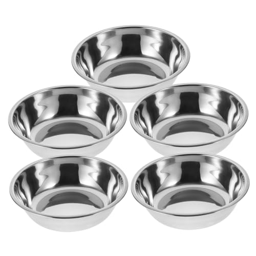 VILLFUL 5stücke Edelstahl-haustiernapf Für Hundenapf Und Katzenschale Einfacher Futternapf Mit Großem Fassungsvermögen Stabiler Wassernapf Für Welpenfutter Und Tierfutterbehälter von VILLFUL
