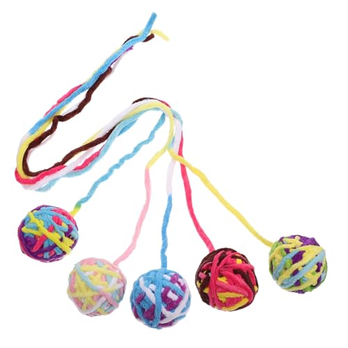 VILLFUL 5 Stücke Katze Wolle Glocke Spielzeug Bälle Indoor Kätzchen Teaser Weich für Katzen VILLFUL 5 Stücke Katze Wolle Glocke Spielzeug Bälle Indoor Kätzchen Teaser Weich für Katzen von VILLFUL