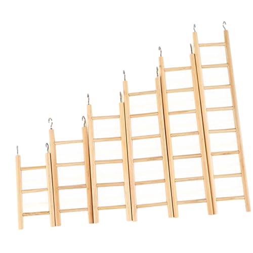 VILLFUL 6stücke Holzleiter Für Papageien Vogelspielzeug Kletternleiter Sittichspielplatz Hängeleiter Für Papageienkäfige Vogelleiterspielzeug Kau-Spielzeug Für Vögel von VILLFUL
