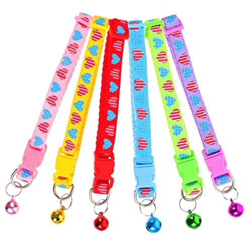 VILLFUL 6stücke Outdoor Katzenhalsbandglocke Verschleißfest Dekoratives Kätzchenhalsband Hundehalsband Katzenhalsband Für Draußen Tragbar von VILLFUL