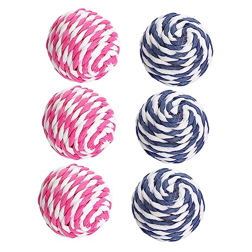 VILLFUL Katzenspielzeug 6pcs Pet Cat Kitten Woven Seilball Spielzeug Lustige Interaktive Ballkauenspielzeug Spielzeug Für Katzen von VILLFUL