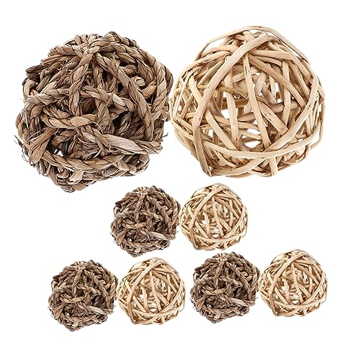 VILLFUL 8 Stück Kaubälle Für Kleintiere Strohball Spielzeug Für Meerschweinchen Kaninchen Und Hamster VILLFUL 8 Stück Kaubälle Für Kleintiere Strohball Spielzeug Für Meerschweinchen Kaninchen Und Hamster von VILLFUL