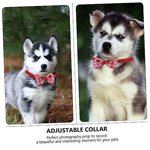 VILLFUL 8 Stück Teiliges Verstellbares Haustier Halsband mit Niedlicher Schleife Langlebiges Hundehalsband für Valentinstag Fotoshooting Sicherer für Kleine und Mittlere Hunde von VILLFUL