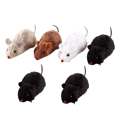 VILLFUL 8Stücke Aufziehspielzeug Plüsch Mäuse für Katzen Lebensechte Ratten für Aktives Langlebig und Batterien Zufällige für Katzentraining von VILLFUL