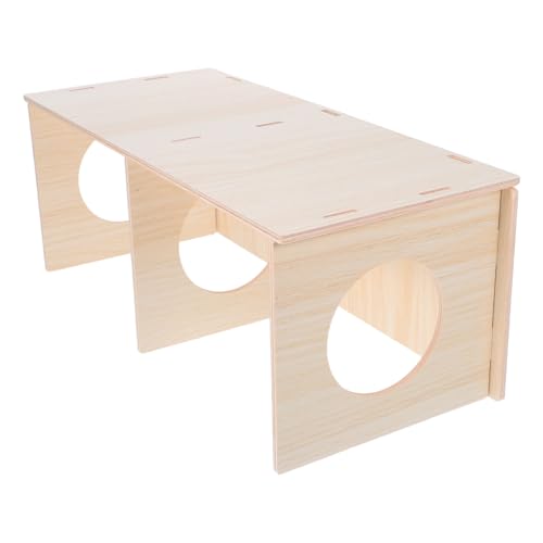 VILLFUL Abnehmbares Multi Tierheim für Kleine Tiere DIY Tunnel für Hamster Mäuse und Ratten Komfortable Rückzugsmöglichkeit aus Stabilem Naturholz von VILLFUL