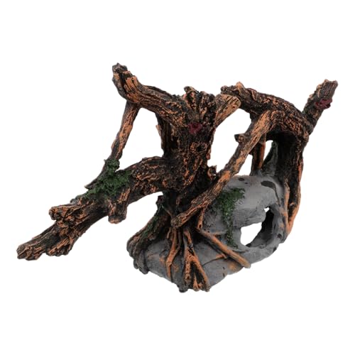 VILLFUL Aquarium Baumstamm Dekoration aus Resin Realistische Hohle Baumhöhle als Sicherer Rückzugsort für Fische und Garnelen Stressreduzierend Einsetzbar für Garnelen Betta-aquarien von VILLFUL