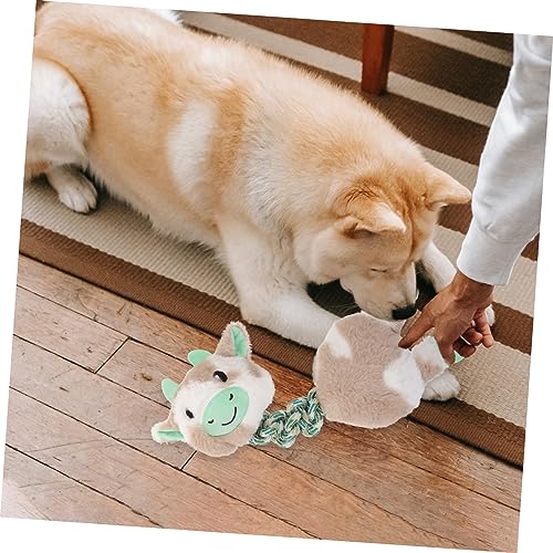 VILLFUL Baumwollseil Hundespielzeug Kuhform Langlebiges Welpen Kauspielzeug für Zahnpflege Beißfestes Stressreduzierendes für Kleine Hunde zur Zahnwechselunterstützung von VILLFUL