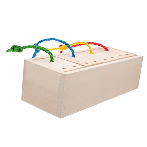 VILLFUL Box Hamster Futtersuchspielzeug Hamster Kauspielzeug Hamsterspielzeug Holz Futterversteck Spielzeug Hamster Leckerlis Haustiere Futterspender Hamsterfutter Versteckplatz Haustiere von VILLFUL