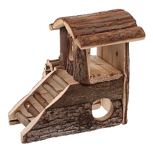 VILLFUL Doppelstöckiges Hamster Blockhaus, Rattenhaus, Hamster Plattform, Chinchilla Käfig, Spielzeug, Hamsterhaus, Schloss, Hamster Versteck, Hamsterschloss, Kleine Villa Für Ratten, von VILLFUL