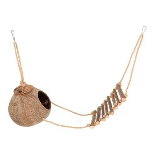VILLFUL Decorative Reptile Hiding Cave with Ladder Kokosnuss- Für Eidechsen Und Reptilien Für Terrarien Und Spielplätze Von Schildkröten Und Fröschen VILLFUL Decorative Reptile Hiding Cave with Ladder Kokosnuss- Für Eidechsen Und Reptilien Für Terrarien Und Spielplätze Von Schildkröten Und Fröschen von VILLFUL