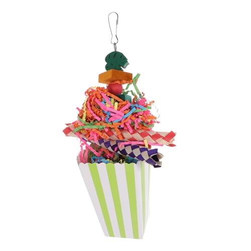 VILLFUL Snack-Eimer Hängendes Papageienspielzeug Kauspielzeug Für Vögel Holzspielzeug Für Haustiervögel von VILLFUL