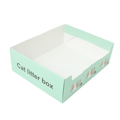 VILLFUL Faltbare Einweg Katzenklo Wasserdichtes Papier Katzenstreu Tray für Reisen und Zuhause für Kitten und Einfache Design für Sicheren Gebrauch von VILLFUL