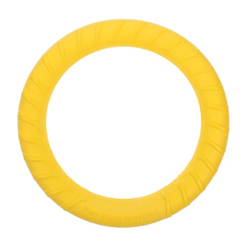 VILLFUL Gelber Eva Hundespielzeug Ring für Große Hunde Robustes Elastisches Kauspielzeug zur Zahnpflege und Welpentraining mit Praktischem Tragegriff Interaktives Beißspielzeug für von VILLFUL