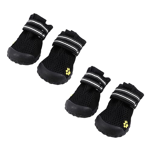 VILLFUL Große Outdoor Hundeschuhe Schwarz Atmungsaktives Netzgewebe Stoßfest Pfotenschutz Für Mittlere und Große Hunde von VILLFUL