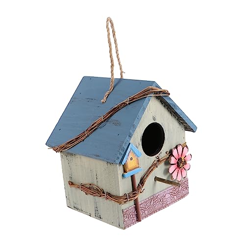 VILLFUL Hängendes Vogelhaus aus Holz für Garten und Terrasse Dekoratives Vogelhäuschen für Papageien und Wildvögel Füttern und Beobachten von Vögeln im Freien von VILLFUL