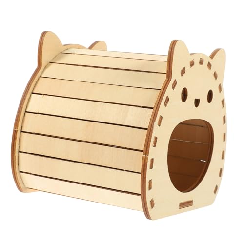 VILLFUL Hamster Holzhaus, DIY Montiertes Spielzeug, Kleintier Lebensraum Dekoration, Hamster Versteck Spielzeug, Holz Hamster Spielzeug, Haustierbedarf, Hamster Versteck Mit Leiter, von VILLFUL