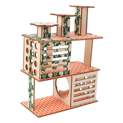 VILLFUL Hamster Klettergerüst, Hamsterhäuser, Entzückendes Rattenversteck, Entzückendes Rattenhaus, Hamsterversteck, Meerschweinchenhaus, Hölzernes Rattenversteck, Käfig, Hamsterhaus, von VILLFUL