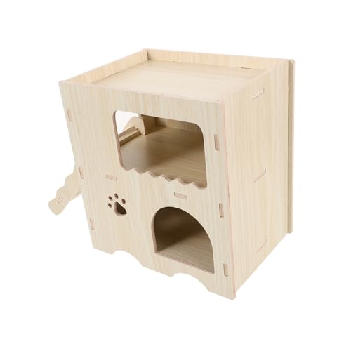 VILLFUL Hamsterhaus Aus Massivholz Kleines Versteck Schlafhaus Für Haustiere Hölzernes Spielzeug Hamsterholzhaus Hamsterversteckhütte von VILLFUL