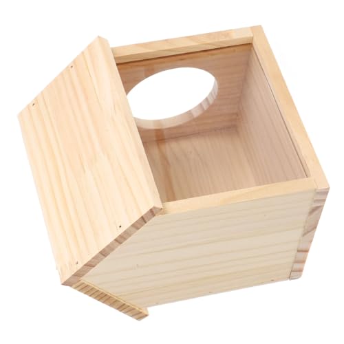 VILLFUL Hamster Versteckhaus aus Holz Transparentes Futter und Wasserplattform für Kleine Haustiere für Zwerghamster und Rennmäuse mit Einfacher und Natürlichem Material von VILLFUL