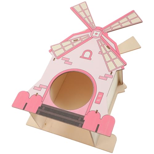 VILLFUL Dekoratives Hamsterhaus Aus Holz Rattenhaus Mit Treppenversteck Bezauberndes Spielzeug Für Hamster Und Chinchillas von VILLFUL
